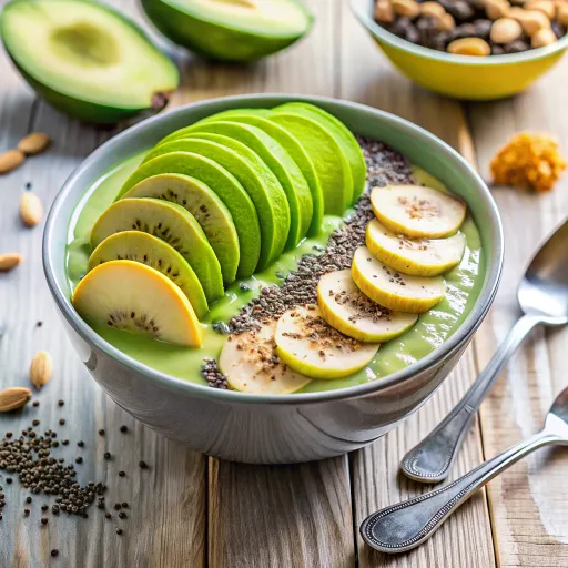 एवोकाडो और चिया बीज स्मूदी बाउल